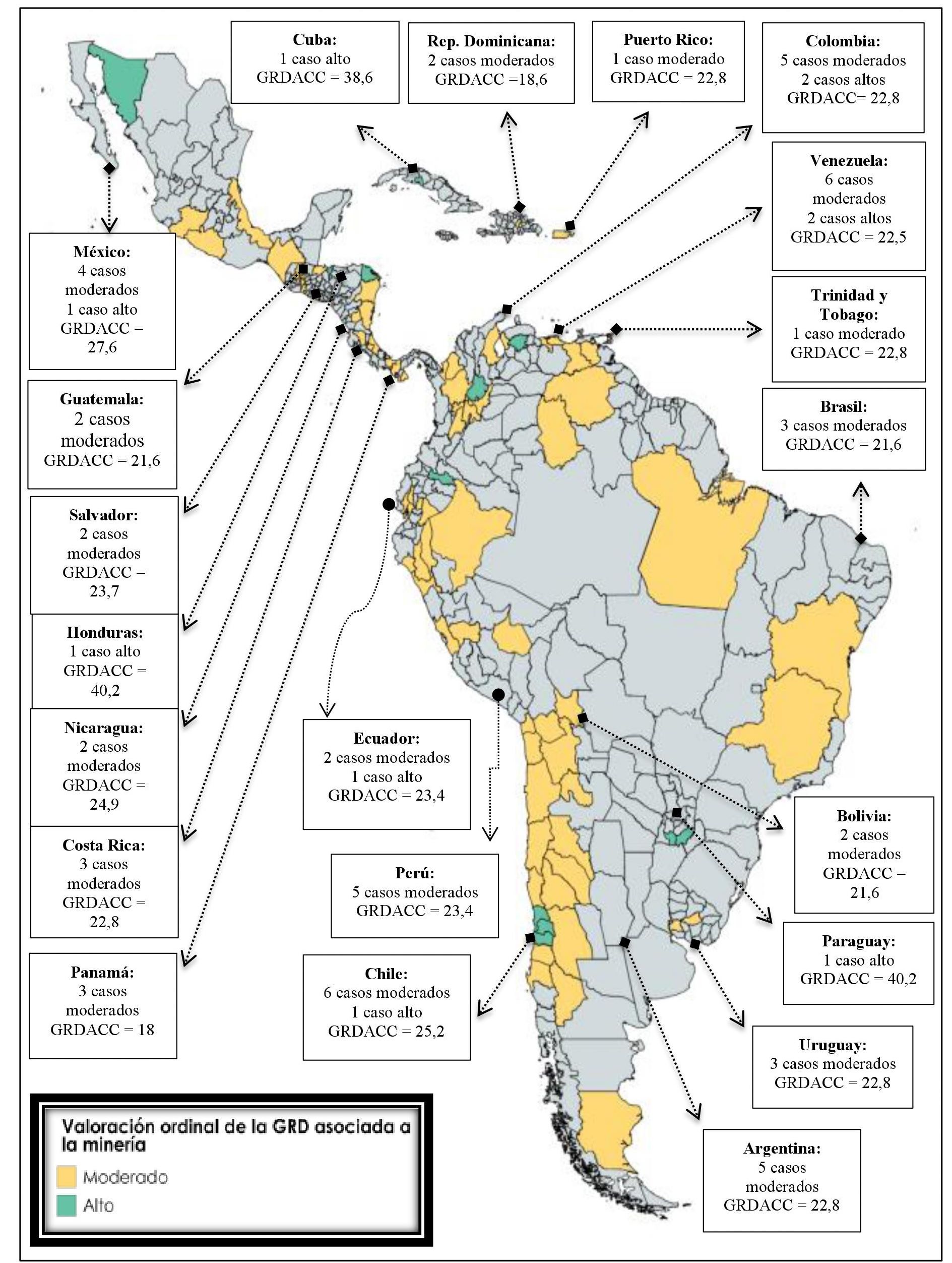 Figura 4. Geo-localizaci&oacute;n de las valoraciones sobre el &iacute;ndice de
GRDACC